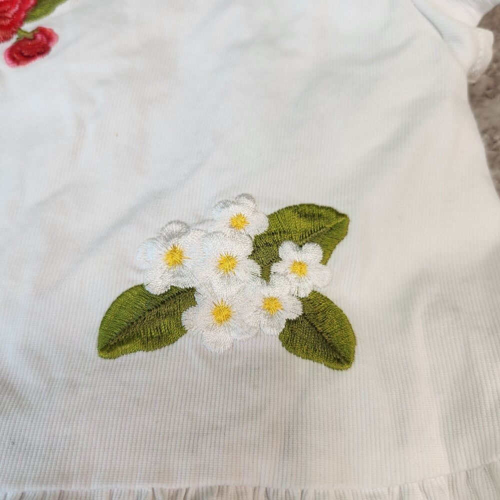 Mayoral short sleeve applique white ruffle tunic top size 24 months - Picture 5 of 10